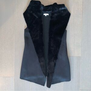 Glibert Black Faux Fur Vest